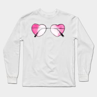 Pink Heart Sunglasses Long Sleeve T-Shirt